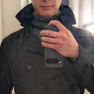 Suit Supply Light Trench Coat - Navy Blue